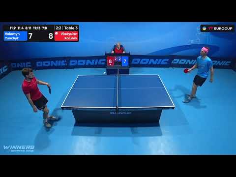 11:10 Valentyn Yunchyk - Vladyslav Kaluhin 22.08.2023 TT Euro.Cup  Ukraine Star. TABLE 3