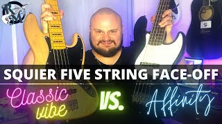Video thumbnail for Squier Classic Vibe 70's Jazz Bass V VS. Squier Affinity Jazz Bass V by Rumblin Man