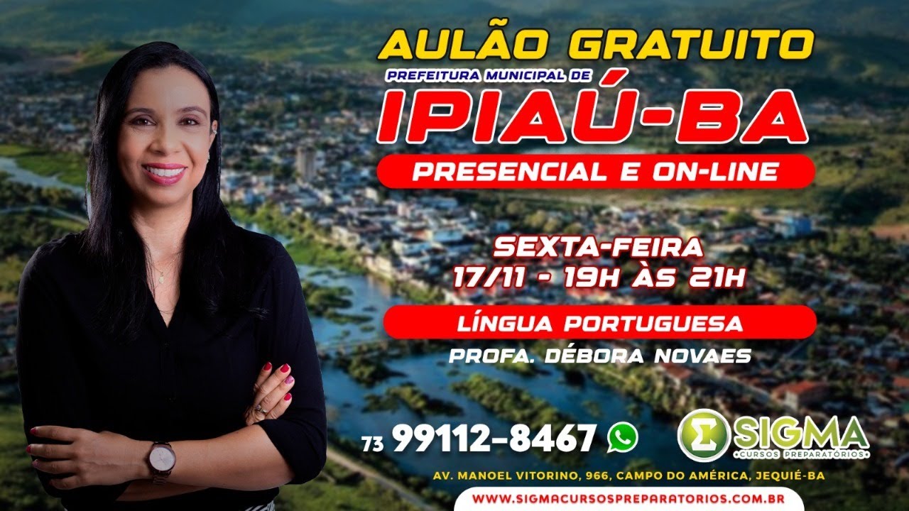 AULÃO: PREFEITURA MUNICIPAL DE IPIAÚ - LÍNGUA PORTUGUESA