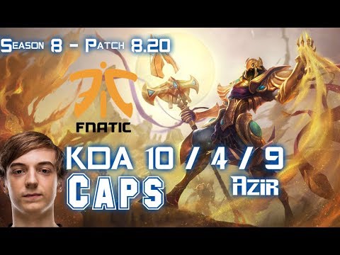 FNC Caps AZIR vs AATROX Mid - Patch 8.20 KR Ranked