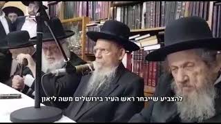 מרן הגרי"ג אדלשטיין שליט"א על הבחירות בירושלים