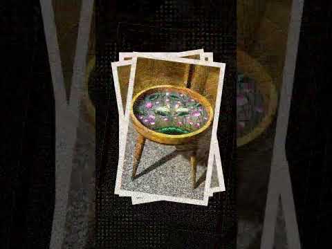 Handcrafted Wooden Side Table with Resin Art - Decorative Round Accent Table for Living Room