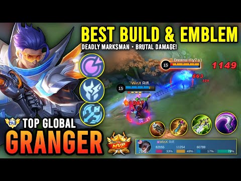 DEADLY MARKSMAN!! GRANGER BEST BUILD & EMBLEM 2023 | TOP GLOBAL GRANGER GAMEPLAY - MOBILE LEGENDS