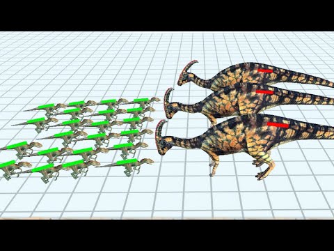 RACE BATTLE COMPETITION - 3 Herbivore Dinosaurs VS 22 Carnivore Dinosaurs - ARBS