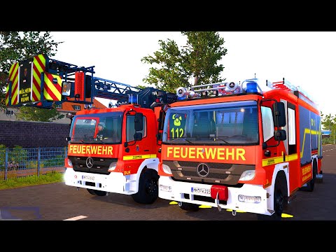 Blue Emergency Call 112 - Bonn's  Firefighter andFire Brigade Truck on Duty! 4K