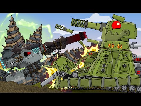 KV-44-M2 vs HYBRID - Cartoons about tanks