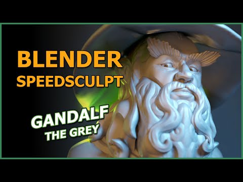 Blender Time-Lapse | Gandalf the Grey | SpeedSculpt