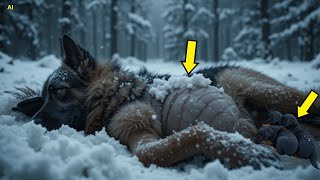 Un hombre encuentra a una pastora alemana embarazada y a su cachorro inconscientes en el patio: