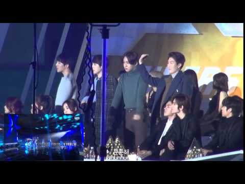 WINNER, EXO(ft. INFINITE) watching 2NE1 - Come Back Home/Crush at SBS Gayo Daejun