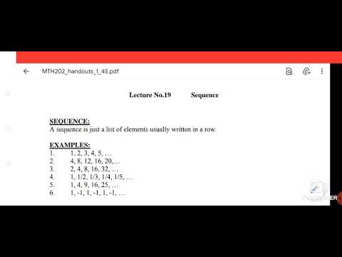 MTH202 |Lecture#19| Sequence