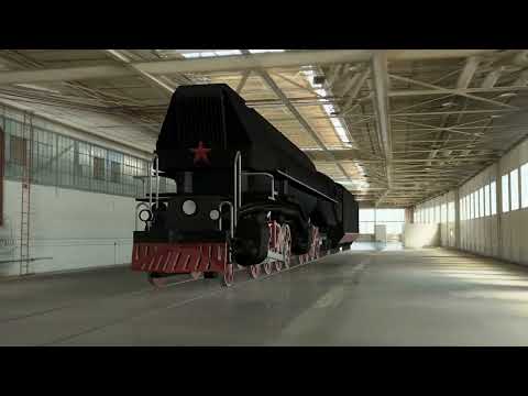 Soviet Mallet Steam Train Animation | Паровоз П38 | P38 Locomotive