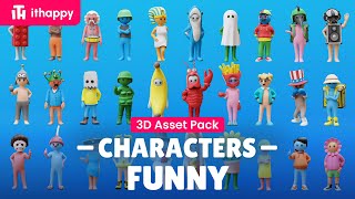 Funny Characters - Animated Low Poly 3D Models video preview