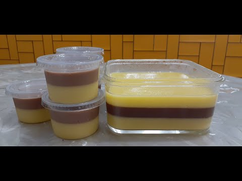 puding jagung lapis coklat || corn pudding
