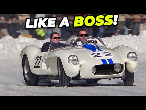 $40M Ferrari 250 Testa Rossa having fun on ICE!