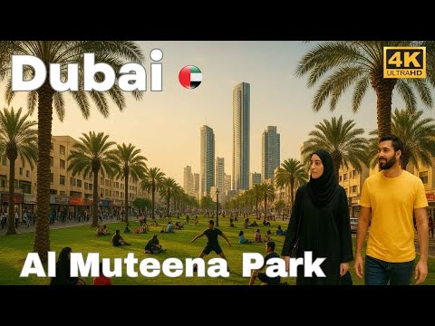 🇦🇪 Al Muteena Deira Dubai Park [4K] & Streets | Beautiful Park & Vibrant Streets Tour 2025.