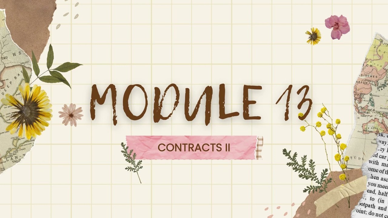 Contracts II | Mod 13 | Textbook