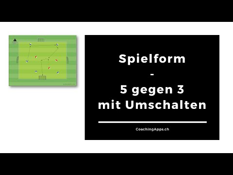 Fussball Spielform 5 gegen 3 Umschalten