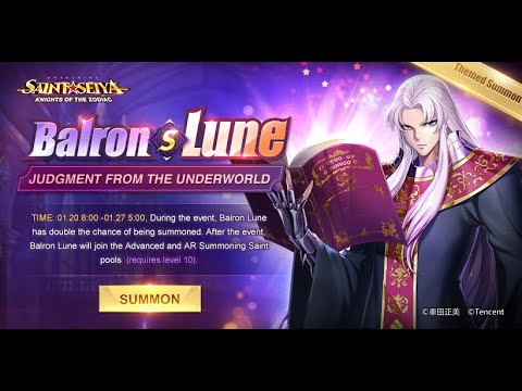 CONFIRMADO NOVO BANNER LUNE DE BALRON! VAI FICAR NA PULL - Saint Seiya Awakening