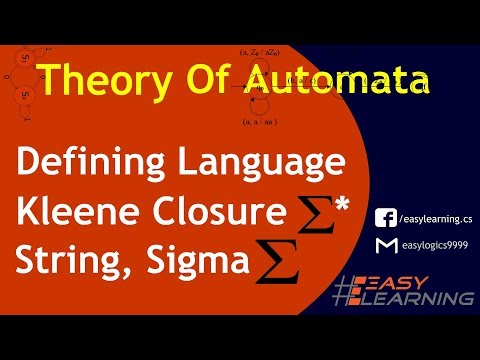 Defining language | Kleene closure | String | Sigma | Alphabet set | Easy Learning Classroom Video