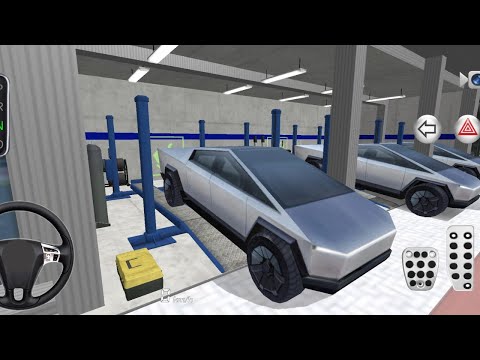 New All Ev Tesla Cybertruck cars in Auto Repair Shop - 3D driving class - Android Ios Gameplay