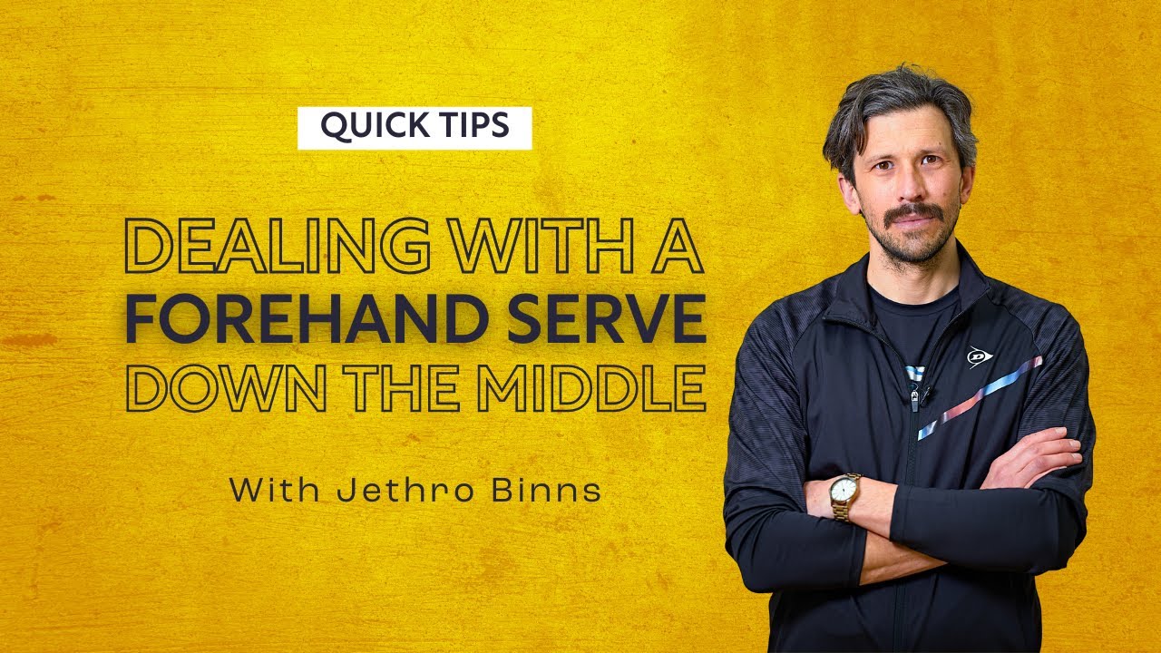 Squash Tips: Dealing With A Forehand Serve Down The Middle | With Jethro Binns