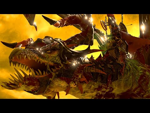 CHAOS DWARFS and DARK ELVES vs HIGH ELVES and DWARFS - TotalWar Warhammer 3 cinematic battle