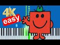 Mr Men Original 1980s BBC Theme Song Slow Easy Piano Tutorial 4K