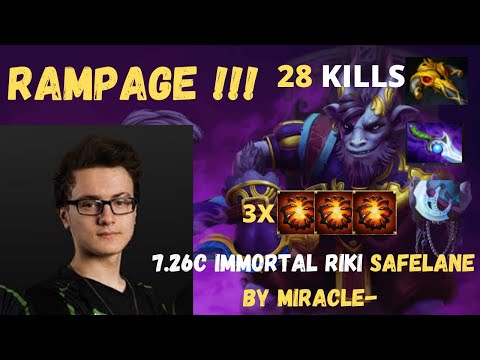 MIRACLE (Riki) 7.26C IMMORTAL PRO GAMEPLAY 28 Kills Best Guide Best Safelane