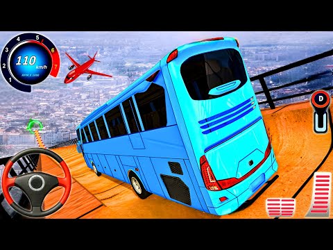 Sky Bus Mega Ramp Drive Simulator - Impossible Bus Stunt Driving 3D : Android Gameplay 