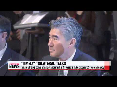 S. Korea， U.S.， Japan hold trilateral nuke talks   한미일 6자회담 수석대표 3자회동