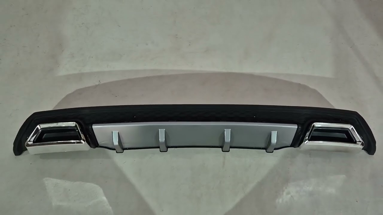 Универсальный Задний Диффузор DPT V-4 (ABS) (Серый + Черный Глянец) Video 1