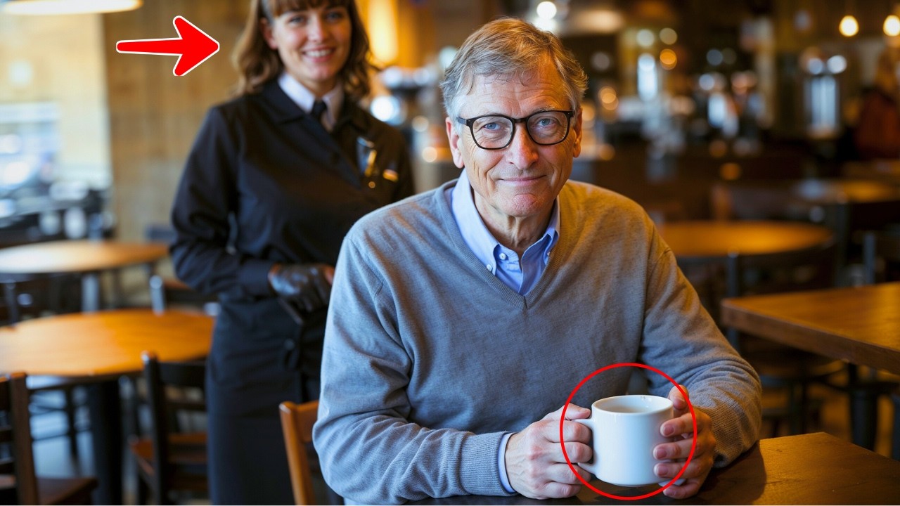 Bill Gates entra a una cafetería, queda paralizado cuando escucha lo que esta mesera susurra...