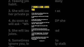 7 Signs a girl loves you #shorts #psychologyfacts