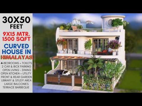 30x50 Feet | Curvy House with 04 Bedrooms Family House | 9.14 x 15 Meter | 168 Gaj | ID-241