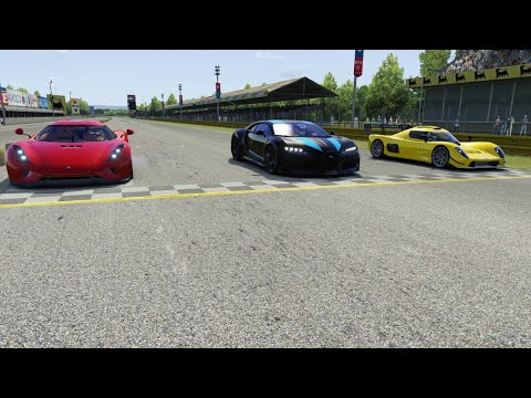 Bugatti Chiron Super Sport 300+ vs Ultima RS vs Koenigsegg Regera at Monza Full Course
