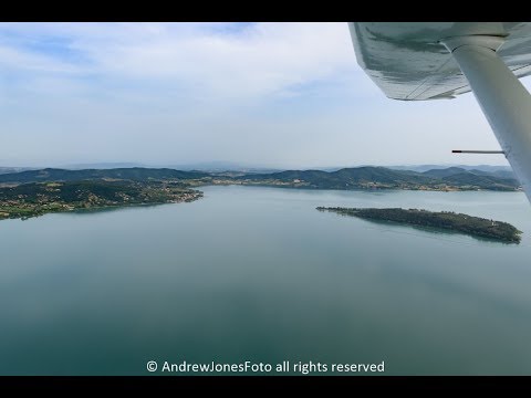 An aerial photography tour of Lago Trasimeno, Umbria, Italy