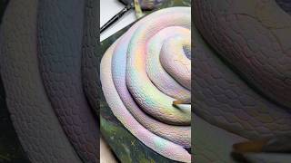 a little preview of my 3D snake painting 🐍❄️ #art #clay #mixedmedia #painting