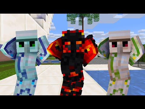MONSTER SCHOOL : CHICKEN WING MEME IRON, FIRE, ICE GOLEM - MINECRAFT ANIMATION