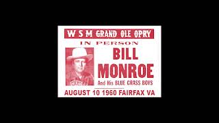 Bill Monroe 1960-08-10 Fairfax, VA Venue Unknown