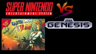 Earthworm Jim  SNES vs Sega Genesis.Music OST/sound comparison