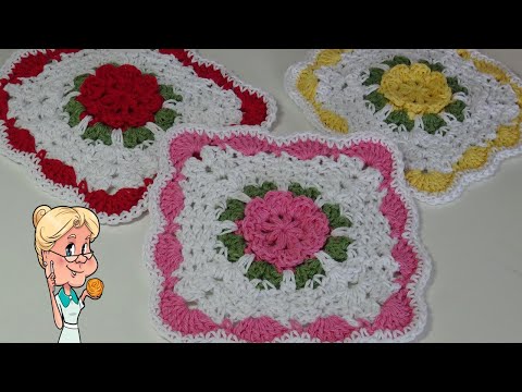 Pretty Posey Dishcloth - Crochet Tutorial -  #MakeitPremier