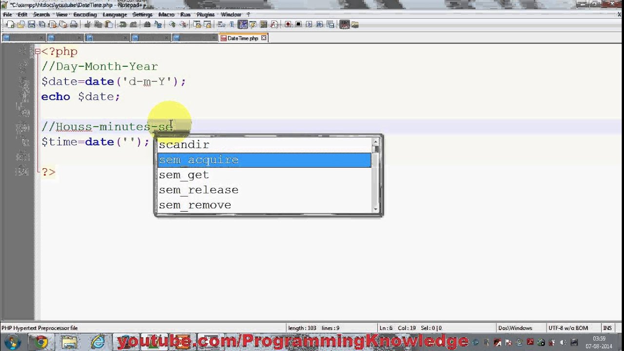 PHP Tutorial for Beginners 22 # Date and Time Functions