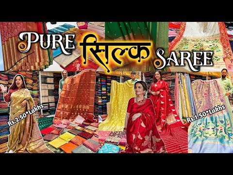 PURE SILK SAREE in Mumbai | Silks of India with Price | Mumbai's Best Saree Market | Saree Draping