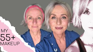 My 55+ makeup before and after. #over50style #over50beauty