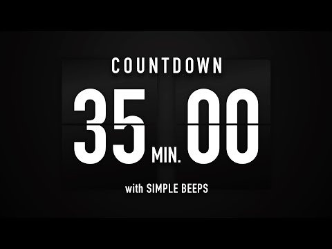 35 Minute Countdown Timer 🕙 Flip Clock with Simple Beeps 🔊🖤