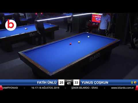 FATİH ÜNLÜ & YUNUS ÇOŞKUN Bilardo Maçı - 4 EYLÜL BİLARDO ŞAMPİYONASI - SİVAS-2.TUR