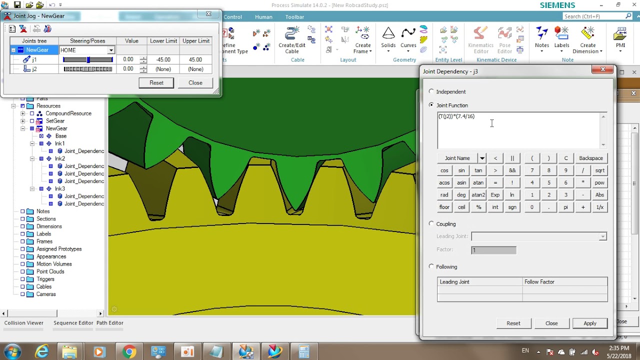 Process Simulate V14 - Joint Dependency