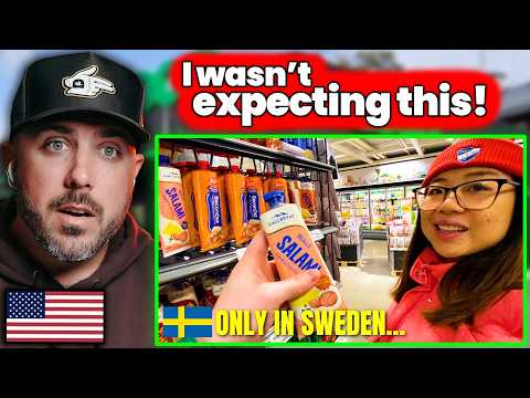 American Reacts to Swedish Supermarket Tour – Total Culture Shock 😱