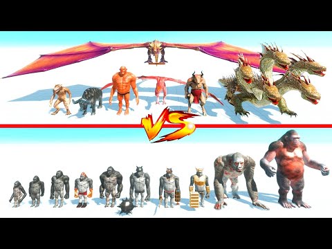 2 VS 1 Mutant Primates VS Fantasy- Animal Revolt Battle Simulator