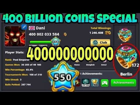 8 ball pool -  400 Billion coins Special SyedShabbir Vs Dani Level 552